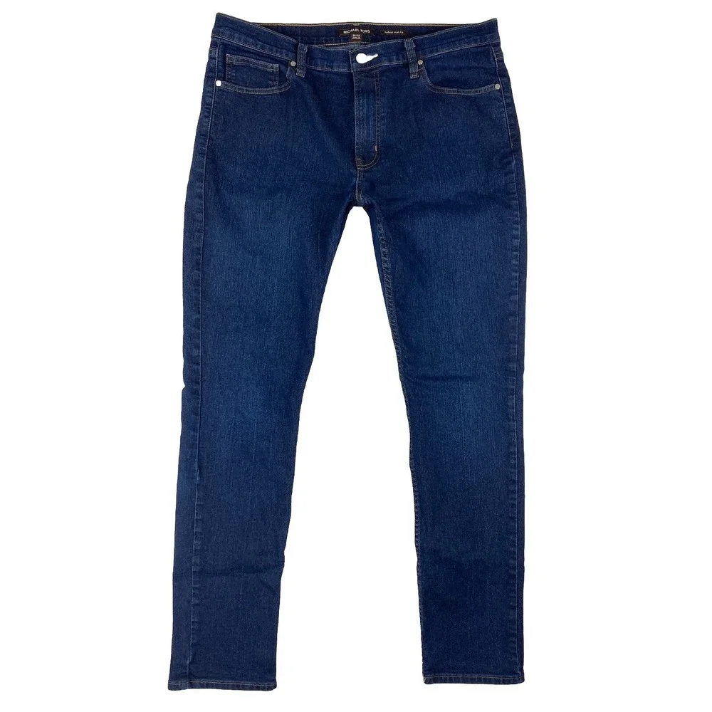 Michael Kors Jeans Womens Parker Slim Fit Mid Rise Blue Size 36x32